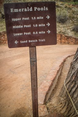 Zion Ulusal Parkı, Utah yollar için bir açıklama panosu