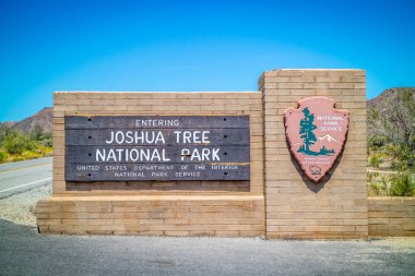 Joshua Tree National Park 'a giden bir giriş yolu