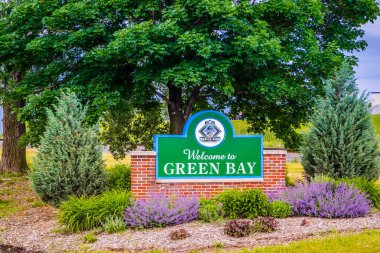 Green Bay, Wisconsin 'e giden bir giriş yolu
