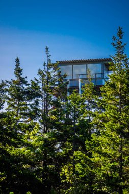 Acadia Np, Maine'de bir dağın zirvesinde bulunan bir gözlem kulesi