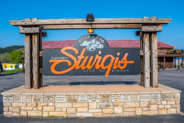 Sturgis, SD, USA - May 29, 2019: A welcoming signboard at the entry point of preserve park clipart
