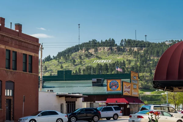 Sturgis, SD, ABD - 29 Mayıs 2019: Motosiklet yarışı geçmişi ile tanınan bir şehir