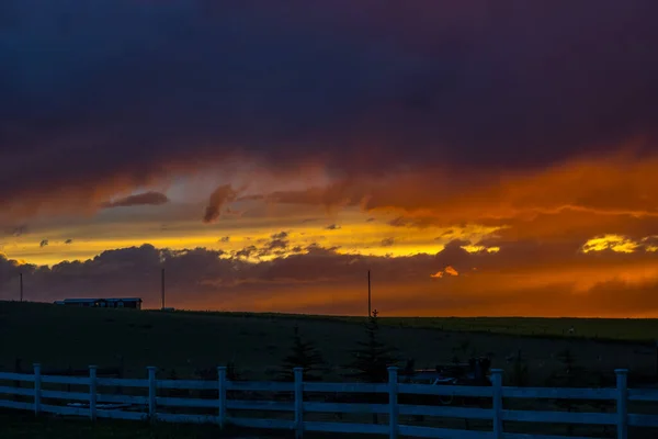 Dramatisch Lebendige Sonnenuntergangsszenerie Three Forks Montana — Stockfoto