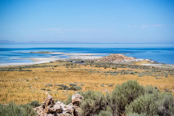 Een Uitzicht Natuur Antelope Island State Park Utah — Stockfoto