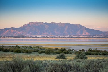 Utah 'taki Antilop Adası Eyalet Parkı' na bakan doğa manzarası.