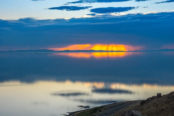 Una Vista Panorámica Del Parque Estatal Antelope Island Utah — Foto de Stock