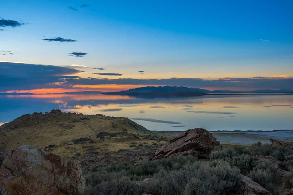 Een Uitzicht Het Landschap Van Antelope Island State Park Utah — Stockfoto