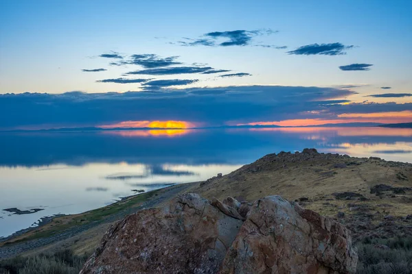 Een Uitzicht Het Landschap Van Antelope Island State Park Utah — Stockfoto