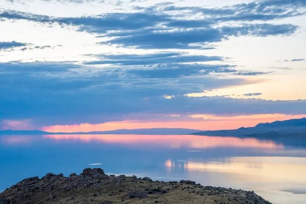 Kilátással Tájra Antelope Island State Park Utah — Stock Fotó