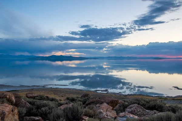 Een Uitzicht Het Landschap Van Antelope Island State Park Utah — Stockfoto