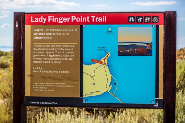 Antelope Island Usa Agosto 2019 Lady Finger Point Lake Trail — Foto Stock