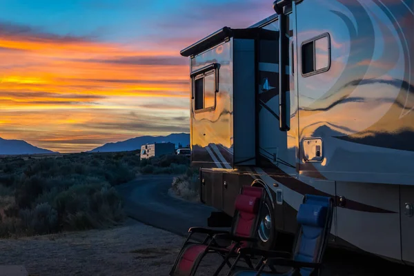 Antelope Island Brně Usa Srpna 2019 Užíváme Pohled Našeho Karavanu — Stock fotografie