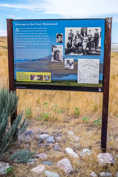 Antelope Island Usa Augustus 2019 Welkom Bij Frairy Homestead — Stockfoto