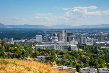 Salt Lake City, UT, ABD - 5 Ağustos 2019: Nüfusuyla tanınan bir şehir