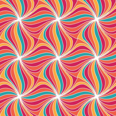 Renkli girdap hat çiçek vektör desen arka plan. Yazdırma, kumaş, kağıt, çocuk, davet ve web kaydırma için dekoratif illüstrasyon.