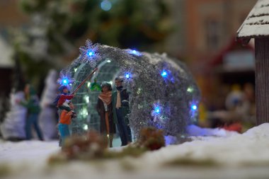 Polonya, Silezya, Gliwice, 12/01/2019 minyatür şehirler Kolejkowo