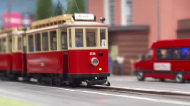 Gliwice Slsk Polonia 2019 Una Miniatura Ciudades Cola Modelo — Vídeos de Stock