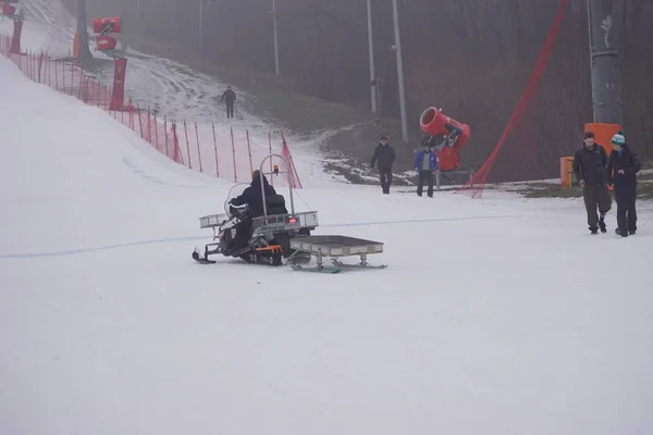 Polonia Silesia Bielsko Biala 2019 Debowiec Ski Slop —  Fotos de Stock
