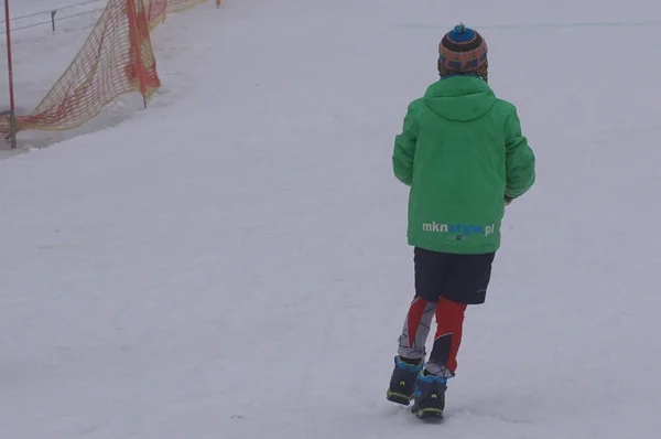 Polska Śląska Bielsko Biala 2019 Dębowiec Ski Kałuża — Zdjęcie stockowe