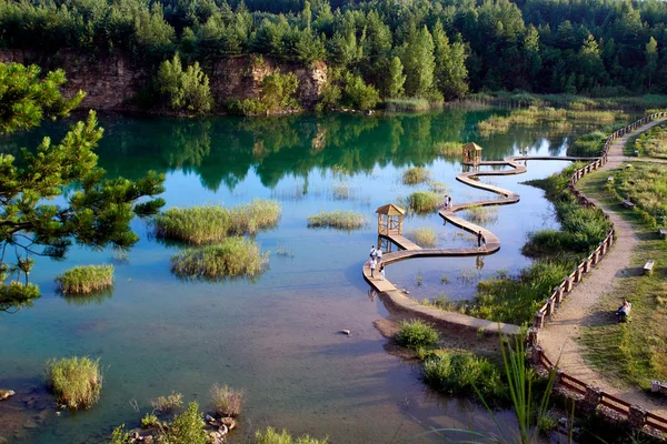 Jaworzno Tájvédelmi Park Elöntött Kőbányák — Stock Fotó