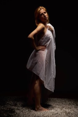                                Seksi bir kadının portreleri. Stüdyoda şehvetli fotoğraflar var.