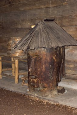 Polonya, Pszczyna 6 Haziran 2020 Skansen - Pszczyna Köyü Çiftliği. Süper