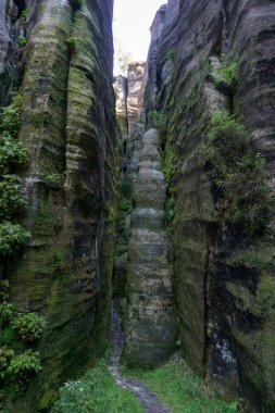 Çek Cumhuriyeti, Adrspach 'taki Rock kasabası.