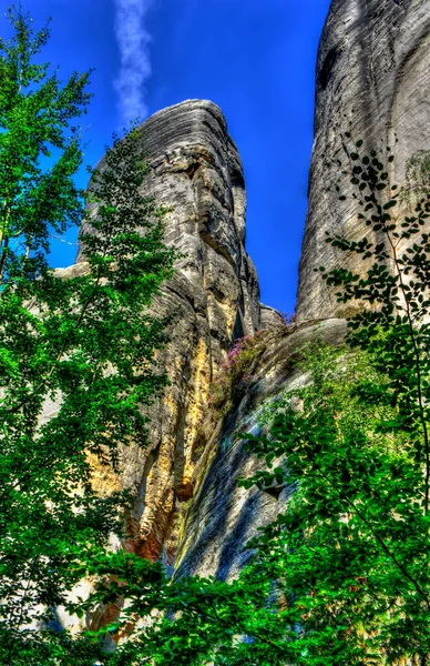 Rock Town Adrspach República Checa Foto Capturada Sistema Hdr — Fotografia de Stock