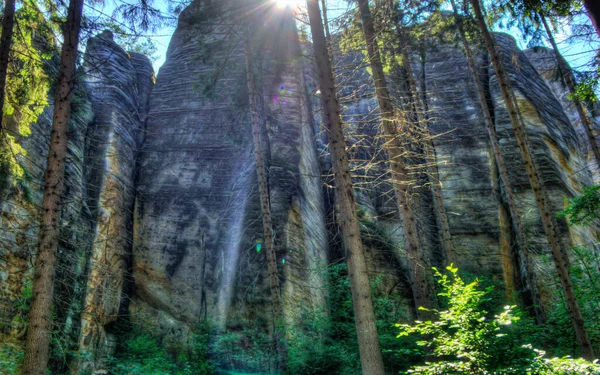 Rock Town Adrspach Česká Republika Fotografie Pořízená Systému Hdr — Stock fotografie