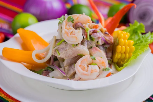 Comida Peruana Ceviche Pescado — Foto de Stock