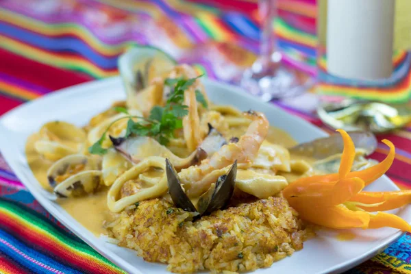 Peruvian food: arroz con mariscos