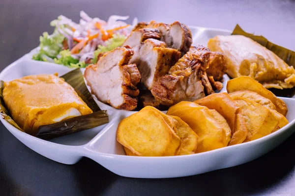 Peruvian Food Breakfast Desayuno Peruano — Stock Photo, Image