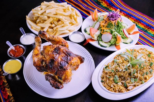 Comida Peruana Pollo Brasa — Foto de Stock