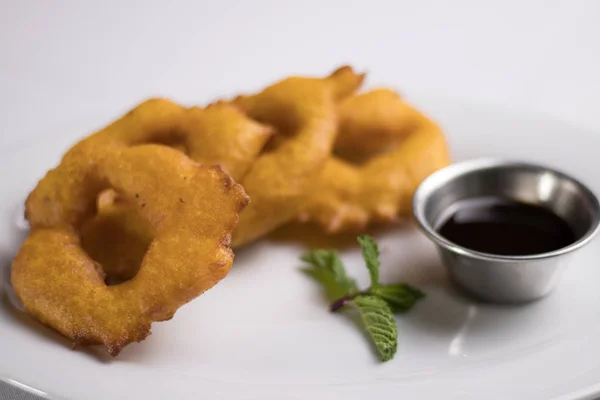 Comida Peruana Picarones Con Miel — Foto de Stock