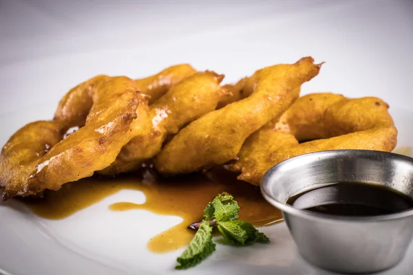 Comida Peruana Picarones Con Miel — Foto de Stock