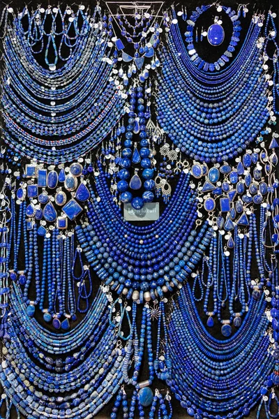 Postojna Slovenia July 2018 Assorted Lapis Lazuli Jewelry Display Local — Stock Photo, Image