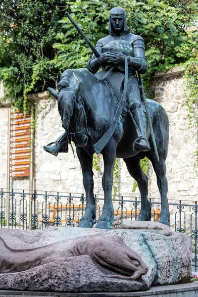 Zagreb Croatia July 2018 Equestrian Statue George Dragon Zagreb Croatia — Stock Photo, Image