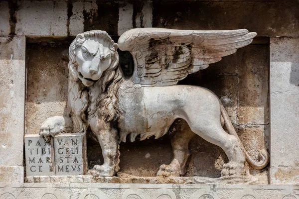 Lion Saint Marc Sur Porte Pays Zadar Construit Par Les — Photo