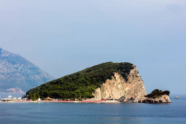 Isla Sveti Nikola Sitio Principal Excursiones Zona Budva Tiene Tres —  Fotos de Stock