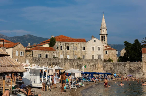 Budva Montenegro Julho 2018 Riviera Budva Centro Turismo Montenegrino Conhecida — Fotografia de Stock
