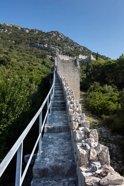 Ston Croatia August 2018 Walls Ston Croatia Built 14Th 15Th — Stock Photo, Image