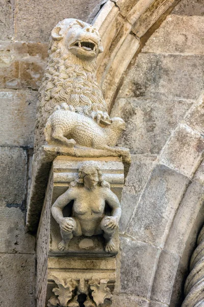 Portal Catedral São Marcos Korcula Croácia Construído Por Bonino Milano — Fotografia de Stock