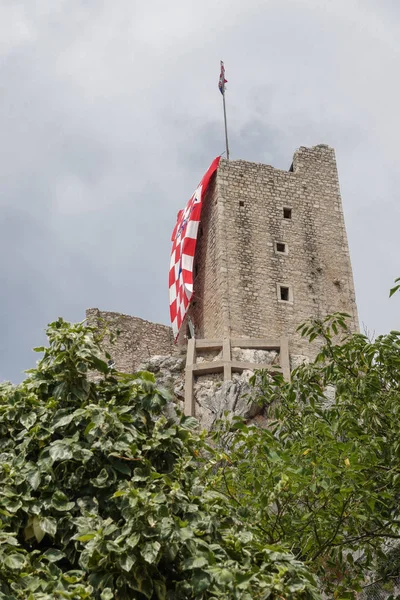 Omis Kroatië Juli 2018 13E Eeuw Fort Mirabella Stad Van — Stockfoto