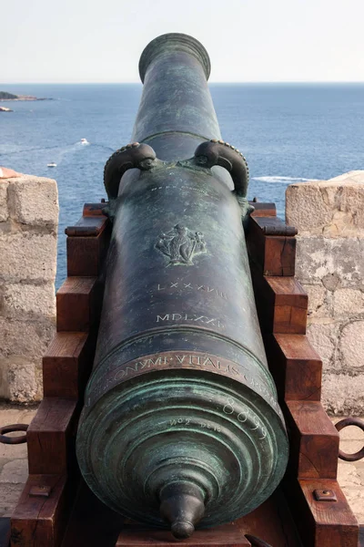 16E Eeuw Bronzen Canon Het Fort Lawrence Dubrovnik Kroatië — Stockfoto