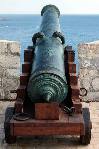 16E Eeuw Bronzen Canon Het Fort Lawrence Dubrovnik Kroatië — Stockfoto