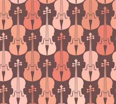 Pembe kemanlar, kusursuz desen. Gri bir alanda pembe kemanlar. Renk, düz dekor. Vektör. 