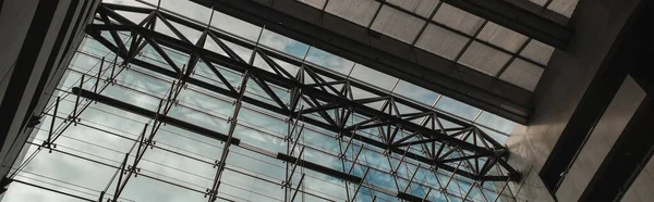 COPENHAGEN, DENMARK - APRIL 30, 2020: Horizontal image of glass facade and roof in Black Diamond Royal Library, Copenhagen, Denmark — стокове фото