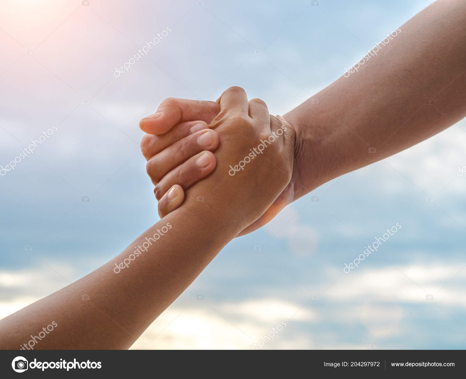 Closeup Helping Hands Sky Background Rescue Help Cencept Stock Photo by  ©suriyawut 204297972