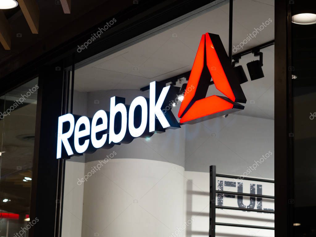 Pattaya, Chonburi /Thailand - July 19, 2018: Reebok Logo at the Reebok store in the departmentstore.