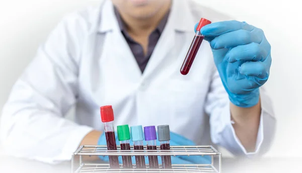 Scientists Doctors Collect Blood Samples New Strains Virus Patients Analysis — Stock Photo, Image